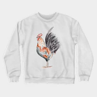 Watercolor Rooster / Rooster Art / Rooster Drawing / Farm Animal Crewneck Sweatshirt